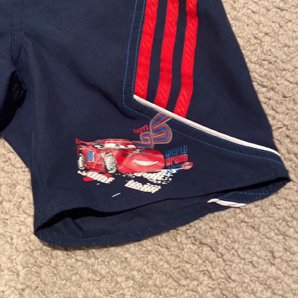 Adidas/Pixar Cars Lightning McQueen Swim Trunks-Size 7/8 - Picture 2 of 8